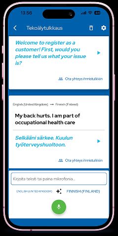 Tekoälytulkkaus Youpret-sovelluksessa